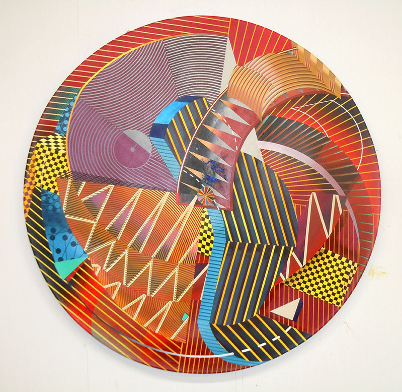 BAV-012-T-Alma Mater, Acrylic on Shaped Canvas, 48" Diameter