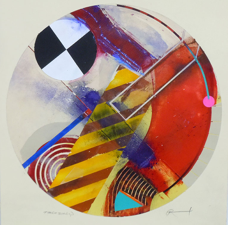 Tondo Study #2, Acrylic on Paper, 14" Diameter Image Size